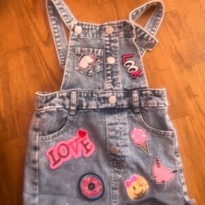 Denim Kids Overalls with Fun Patches